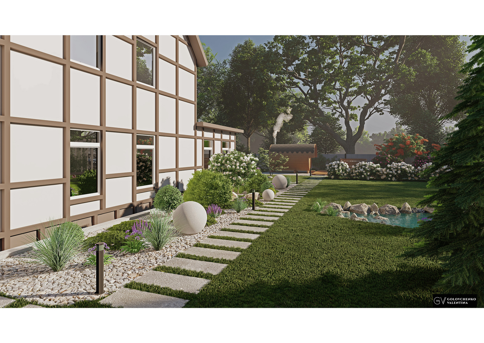 Концептуальный проект ландшафта частного дома