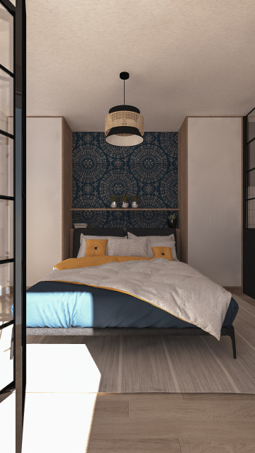 R&eacute;novation d'un appartement au style industriel industrial-schlafzimmer