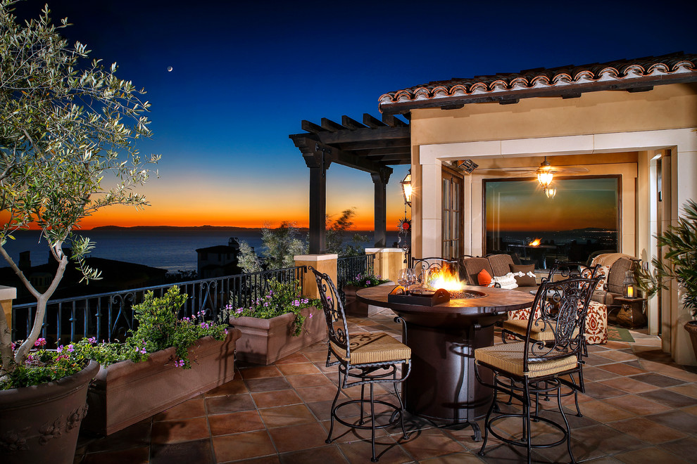 This is an example of a mediterranean deck in Orange County.