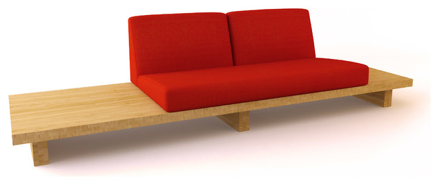Bamboo Float 2-Seater RIght - Two End Tables