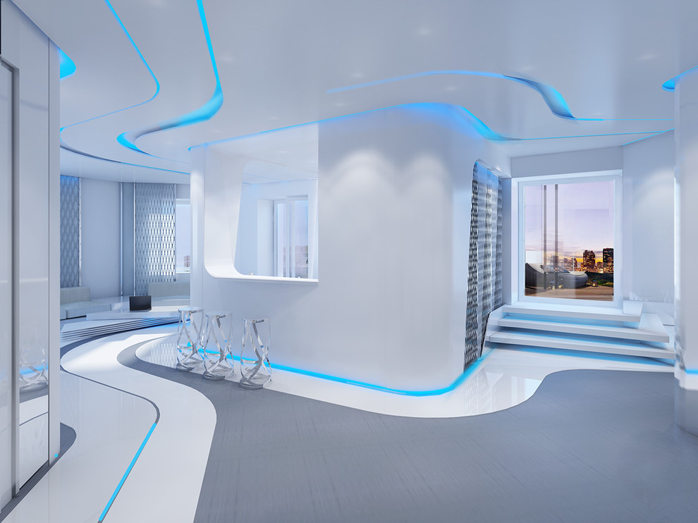 Интерьер квартиры в космическом стиле / Авиагородок (Санкт-Петербург)