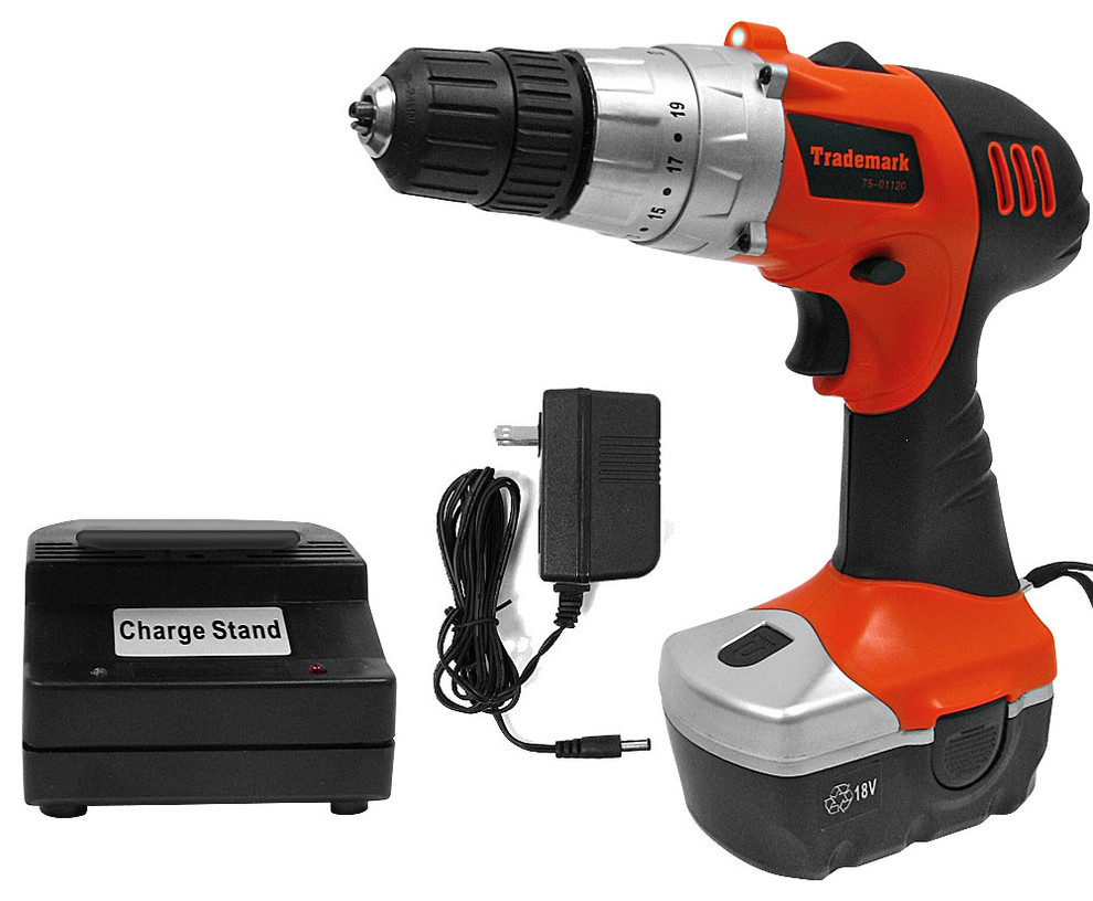 18V Cordless Drill with LED, Level and Magnet Base by Stalwart