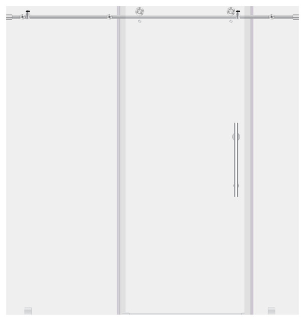 Shower Doors With 2 Panels Frameless 10mm Clear Glass Ultra C Lesscare Ultra C Clear Glass Shower Door Chrome Finish 68 72 X76