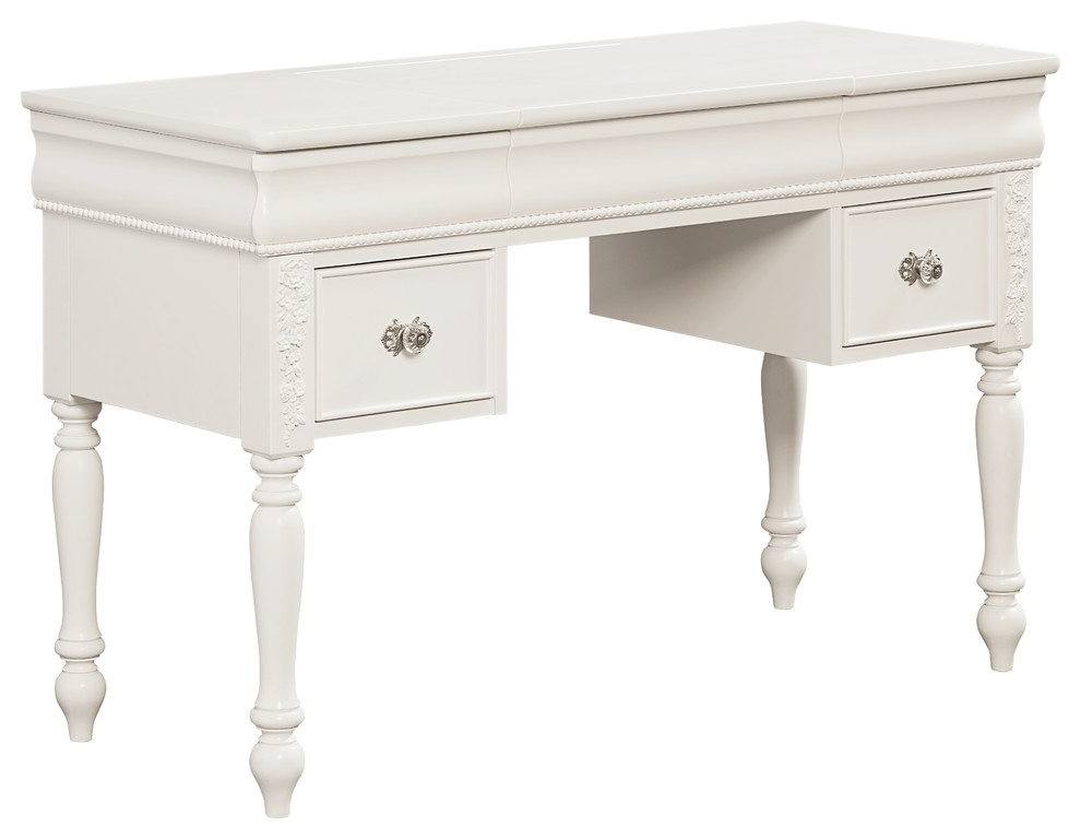 Sarah Youth Desk Vanity White Traditional Bedroom Makeup