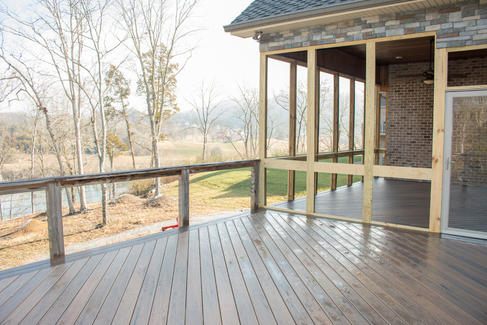 Deck - large contemporary backyard deck idea