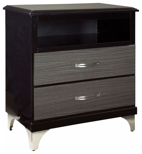 Standard Furniture Decker 2-Drawer TV Chest in Black and Grey