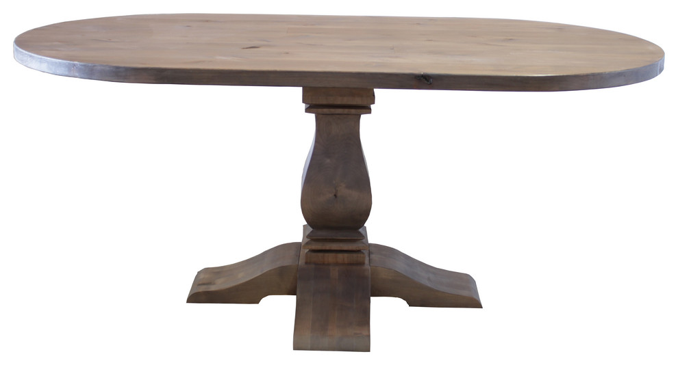 Oval Heirloom Pedestal Hardwood Dining Table - Traditional - Dining ...