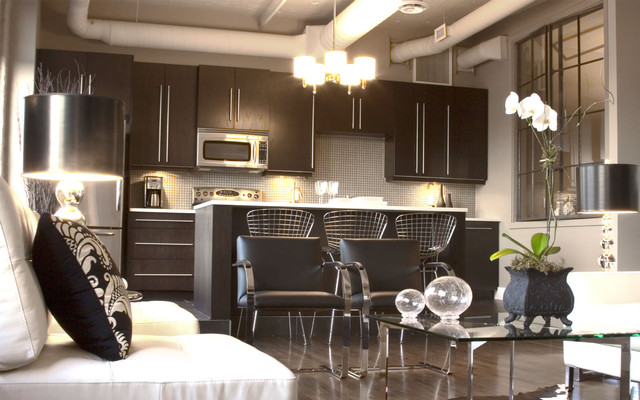 Fairbanks Loft contemporary-vardagsrum
