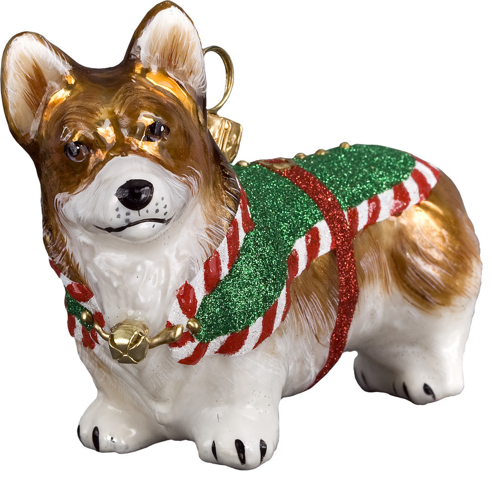 Diva Dog Pembroke Welsh Corgi Tri Color In Tartan Sweater Ornament ...