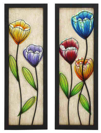 Fragility Tulips Wall Panels Set of 2