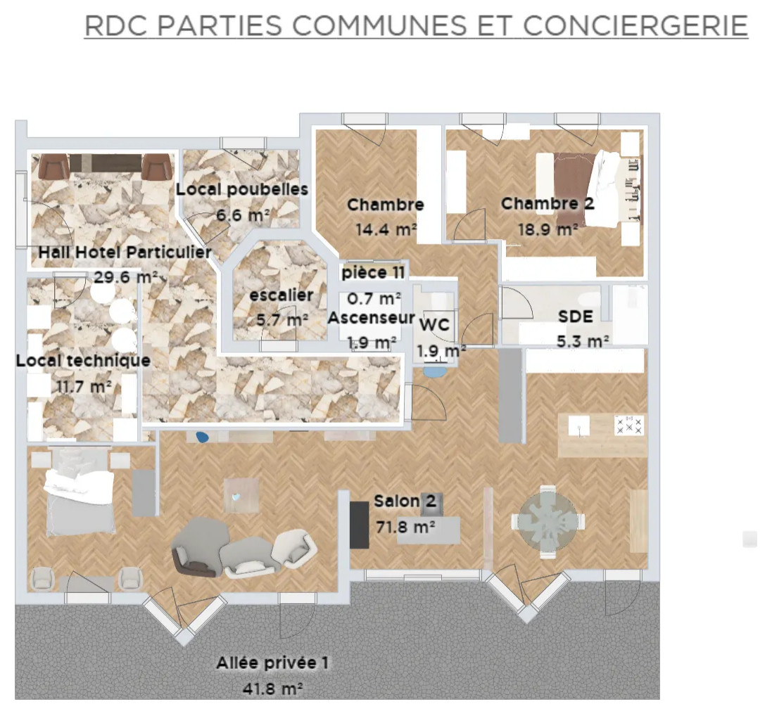 Rénovation complète, réunification de plusieurs appartements d'un petit immeuble