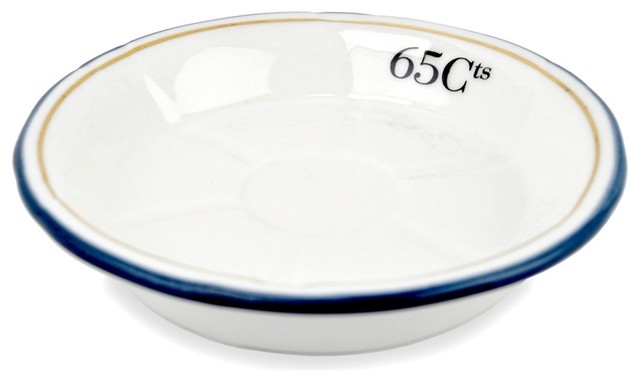Porcelain Absinthe Coaster/Saucer, 65Cts, Blue/Gold