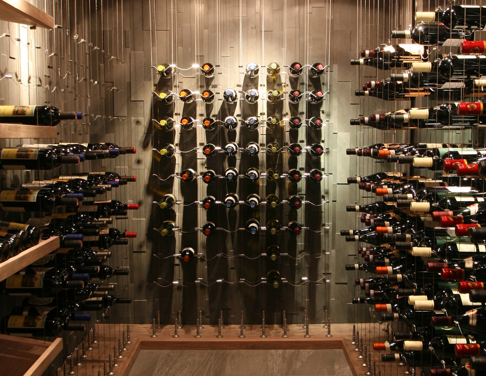 Photo of a modern wine cellar in Toronto.