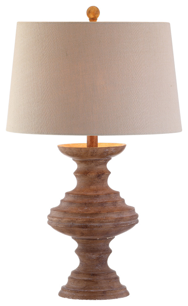 Scarlett 26.5" Resin Table Lamp, Brown