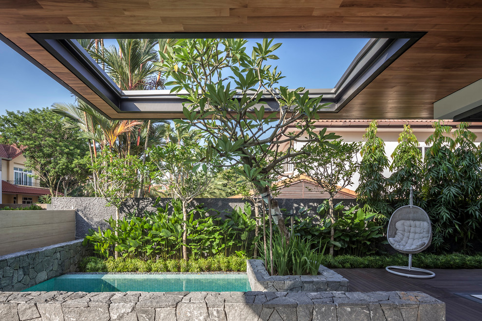 Design ideas for a contemporary garden in Singapore.