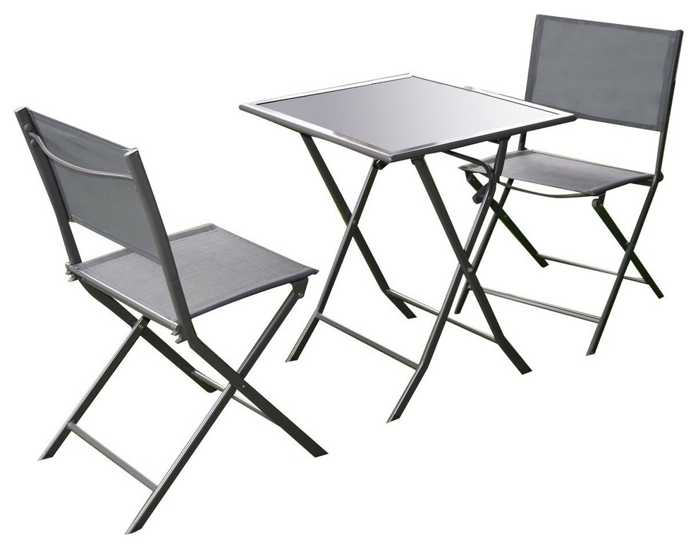 3-Piece Bistro Set, Garden Backyard Table Chairs Outdoor Patio