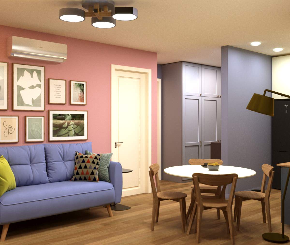 Яркая квартира для девушки ЖК Нагорный