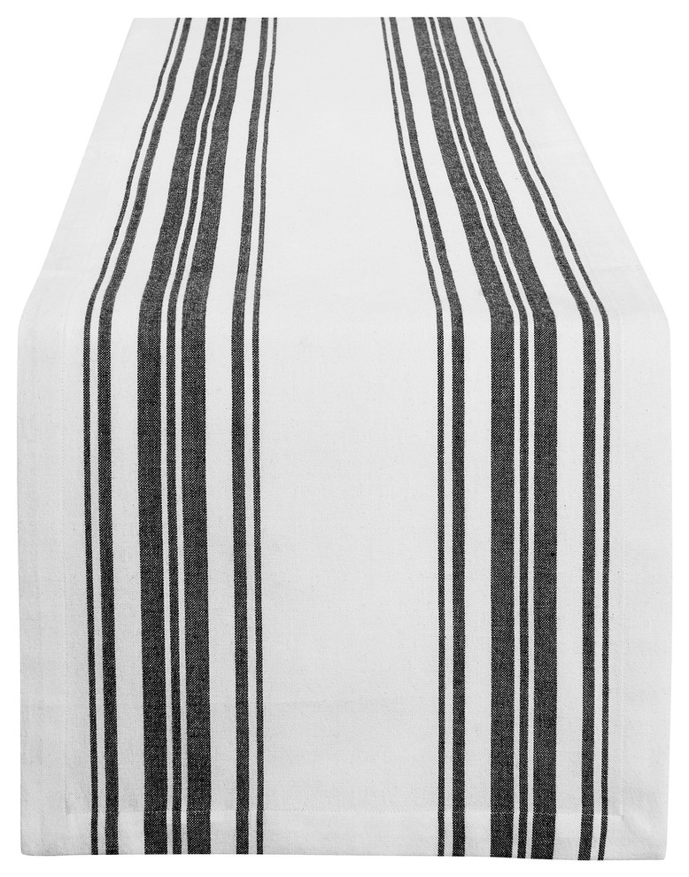 Farmhouse Living Homestead Stripe Table Runner, 13"x70" Contemporary Table Runners by