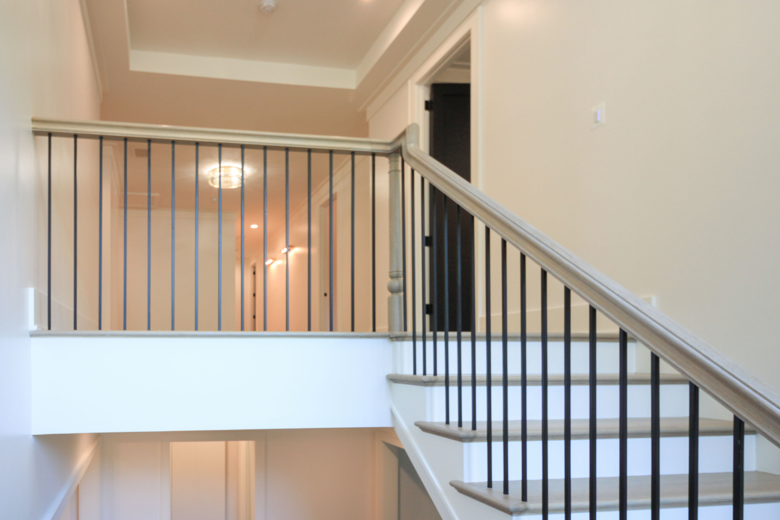 93_Captivating Light Wood Railing System with Black Spindles, Arlington VA 22207