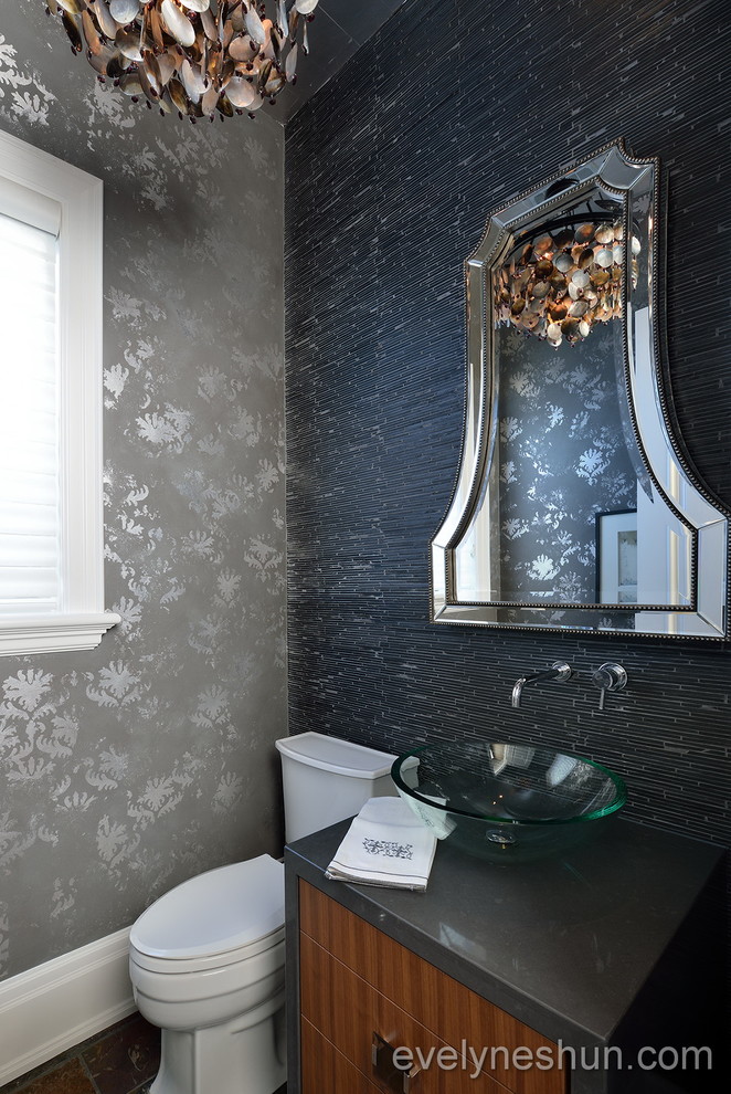 Mid-sized transitional home design photo in Toronto