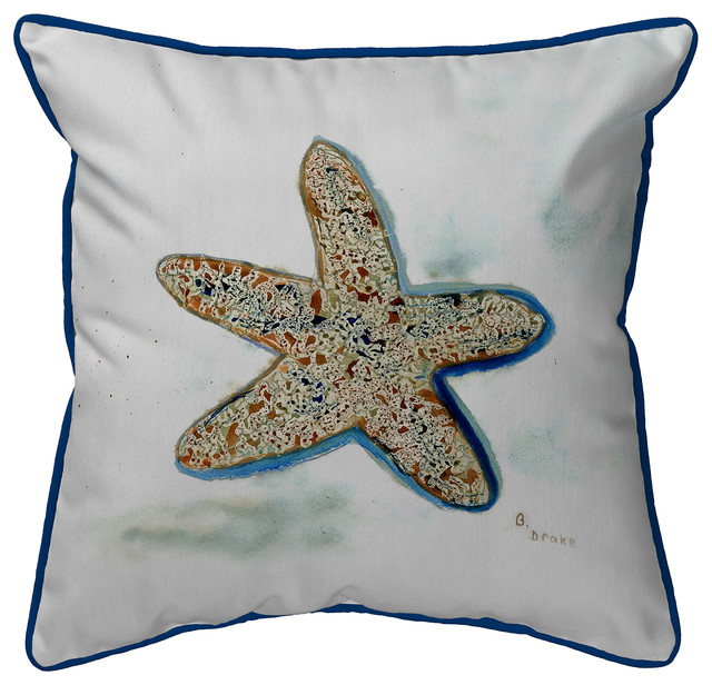 Betsy's Starfish Small Indoor/Outdoor Pillow 12x12 - Set of Two