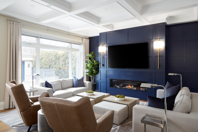 Custom Built-in Wall Units transitional-living-room