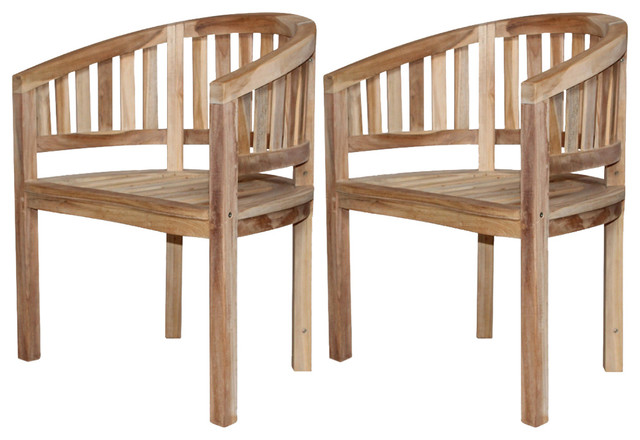 Vidaxl Banana Chairs 2 Pcs Solid Teak Wood Transitional Outdoor Vidaxl Banana Chairs 2 Pcs Solid Teak Wood Transitional Outdoor Dining By