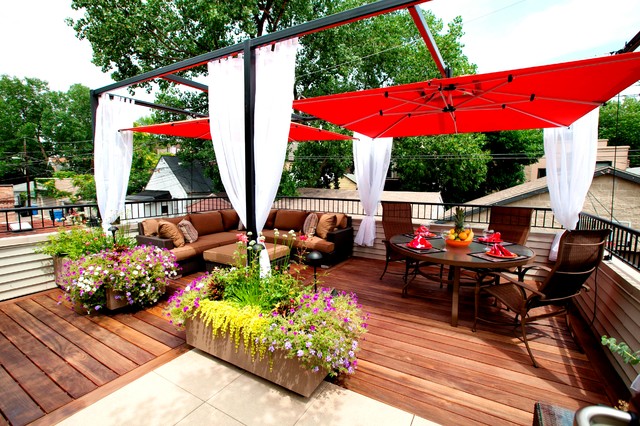 Small Chicago Garage Rooftop Contemporary Deck Chicago By