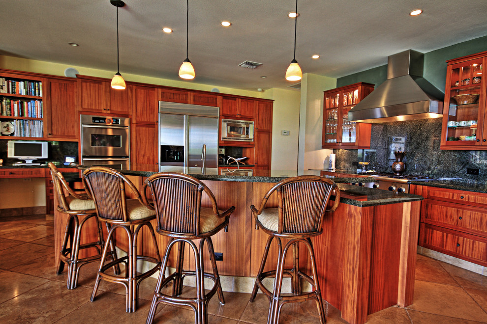 This is an example of a tropical kitchen in Hawaii.