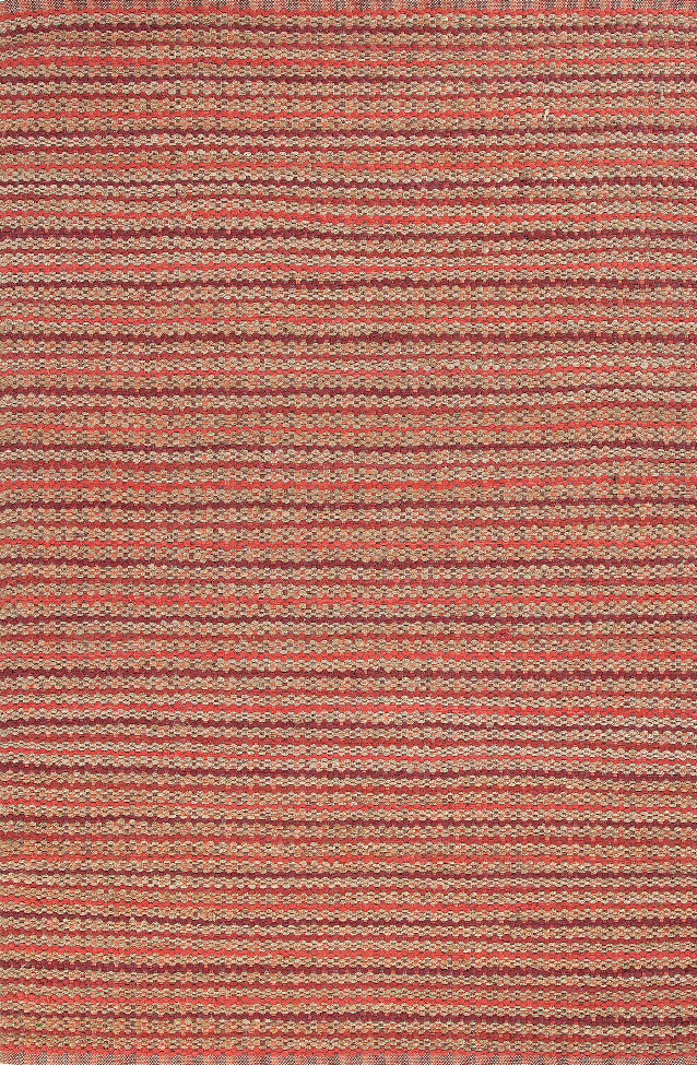 Jaipur Naturals Stripe Pattern Cotton/ Jute Red/Taupe Area Rug (3.6 x 5.6)