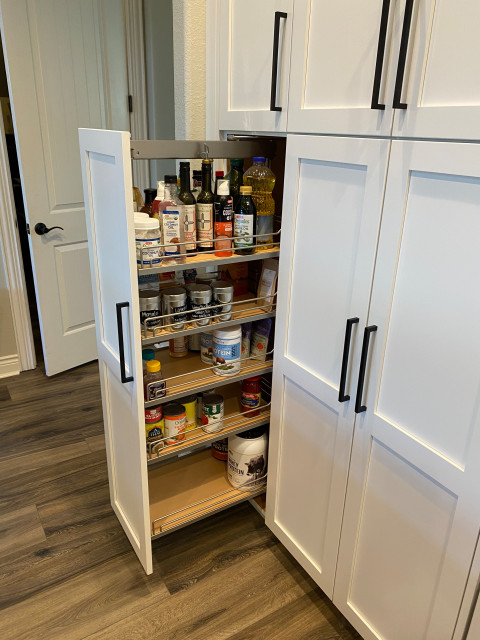 Pull-Out Pantry is a Key Element of the Remaining Pantry Cabinets - Coastal  - Kitchen - Houston - by Bay Area Kitchens | Houzz IE