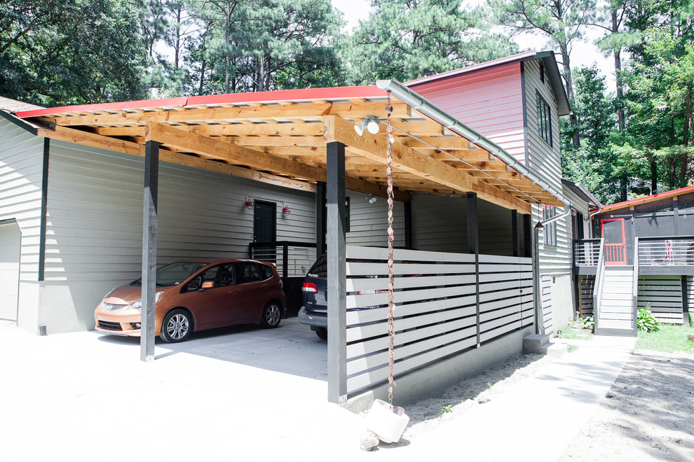 Свежая идея для дизайна: гараж в стиле рустика - отличное фото интерьера
