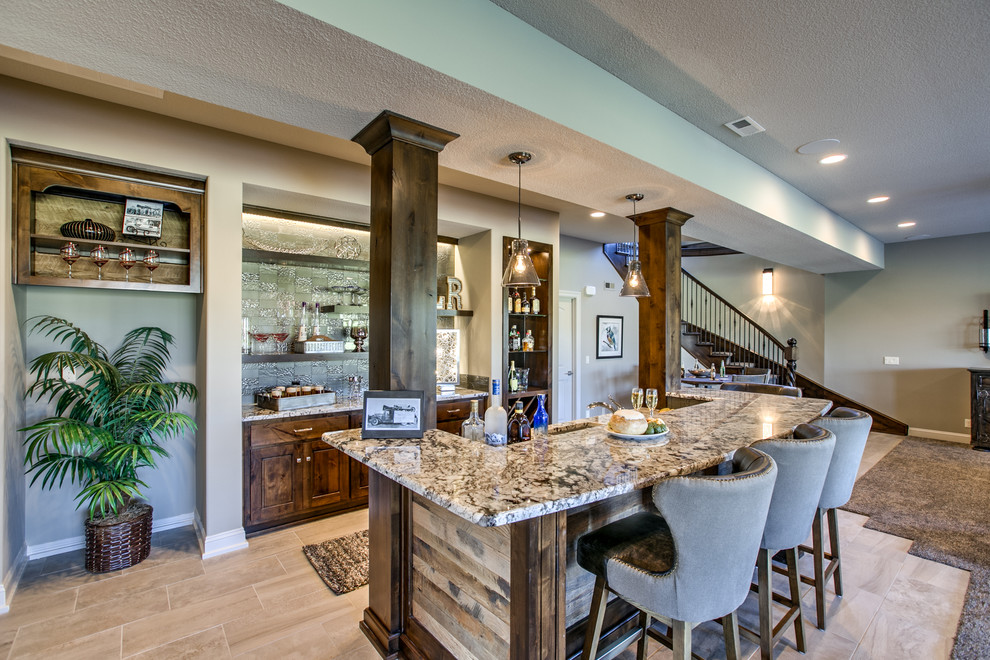 Rustic Bar Model Modern Rustic Model Home - Rustic - Home Bar - Kansas City - by B.L ...
