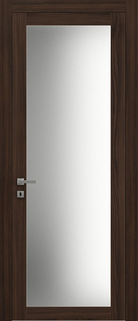 French Interior Door 32 X 80 Frosted Glass Frames Planum 2102 Chocolate Ash