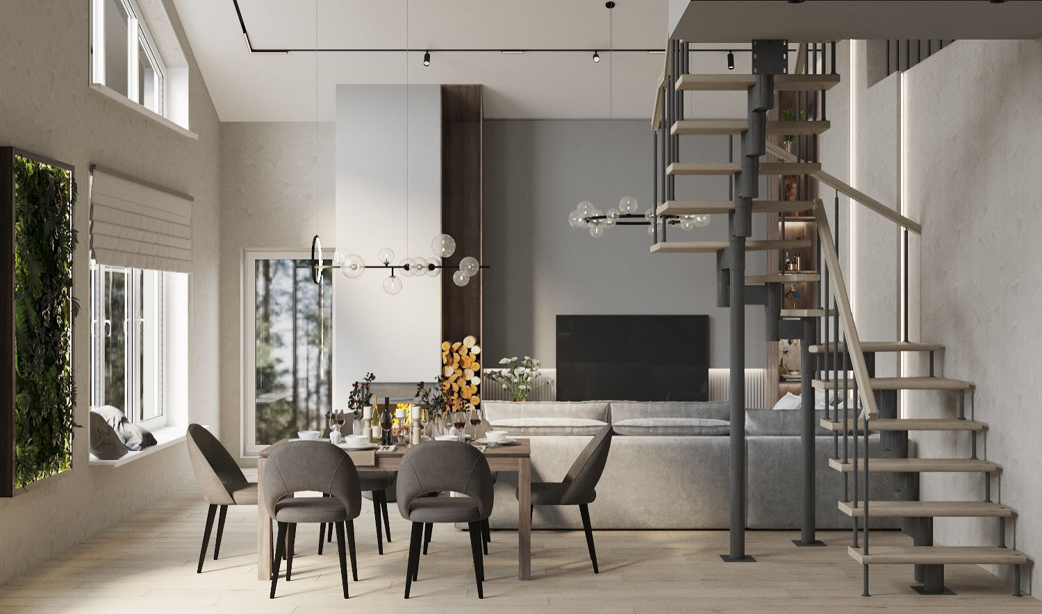 Гостинная в загородном доме