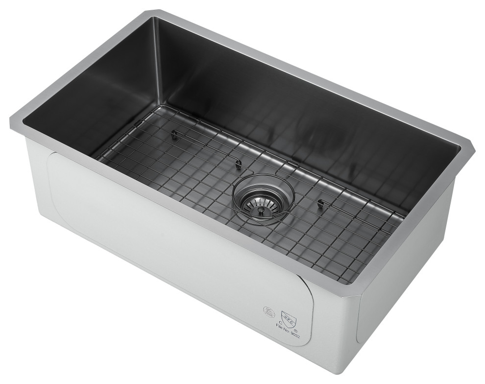 30" Prestige Series Undermount Kitchen Sink Contemporary Kitchen