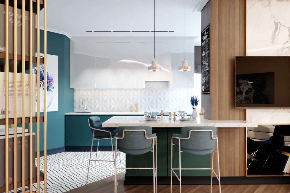 Модный интерьер двухкомнатной квартиры в духе современной Европы 75 метров