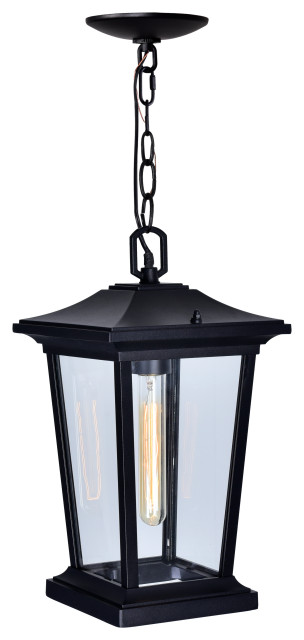 CWI Lighting 0413P8-1-101 Leawood 1 Light Black Outdoor Hanging Light