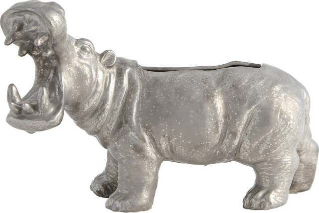 Hippo Planter Silver