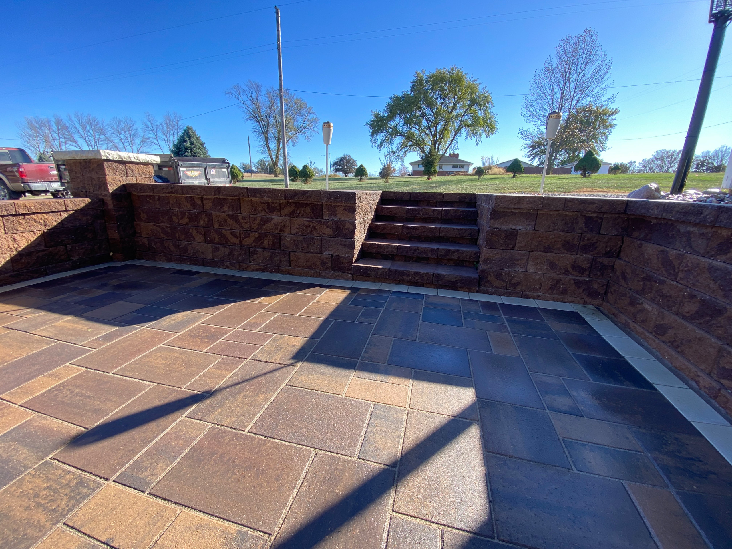 Hardscaping with Fire pit & parking extension