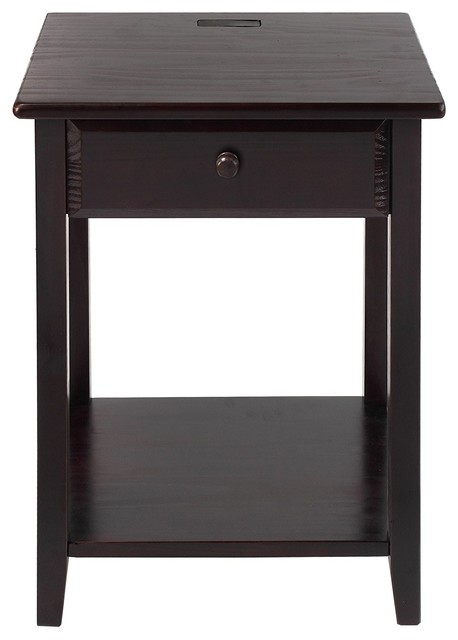 Unique Night Stand With 4 Ports Usb Charging Station 24 5 Inch Transitional Nightstands And Bedside Tables By Imtinanz Llc
