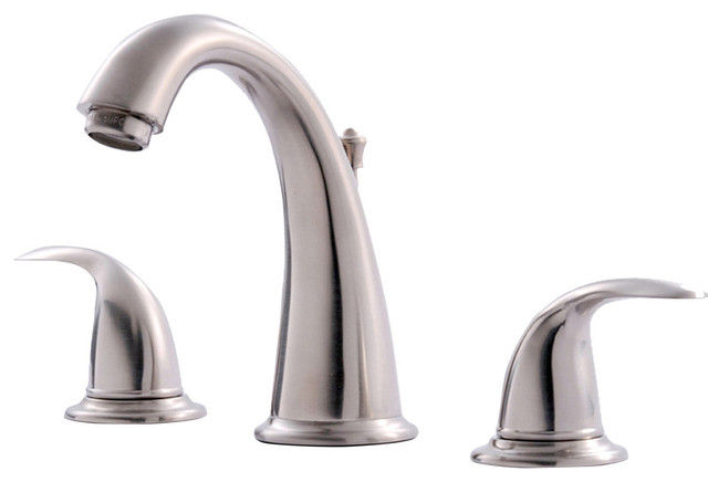 Ultra Faucets Brushed Nickel Two Handle Lavatory Widespread Faucet