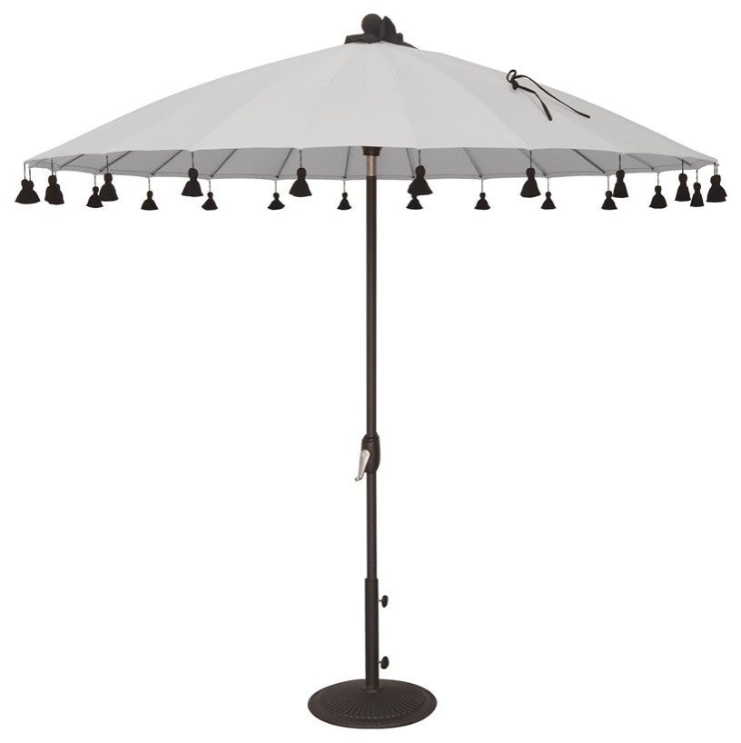 Simply Shade Isabela Round Fabric Auto Tilt Umbrella in Black/Cast