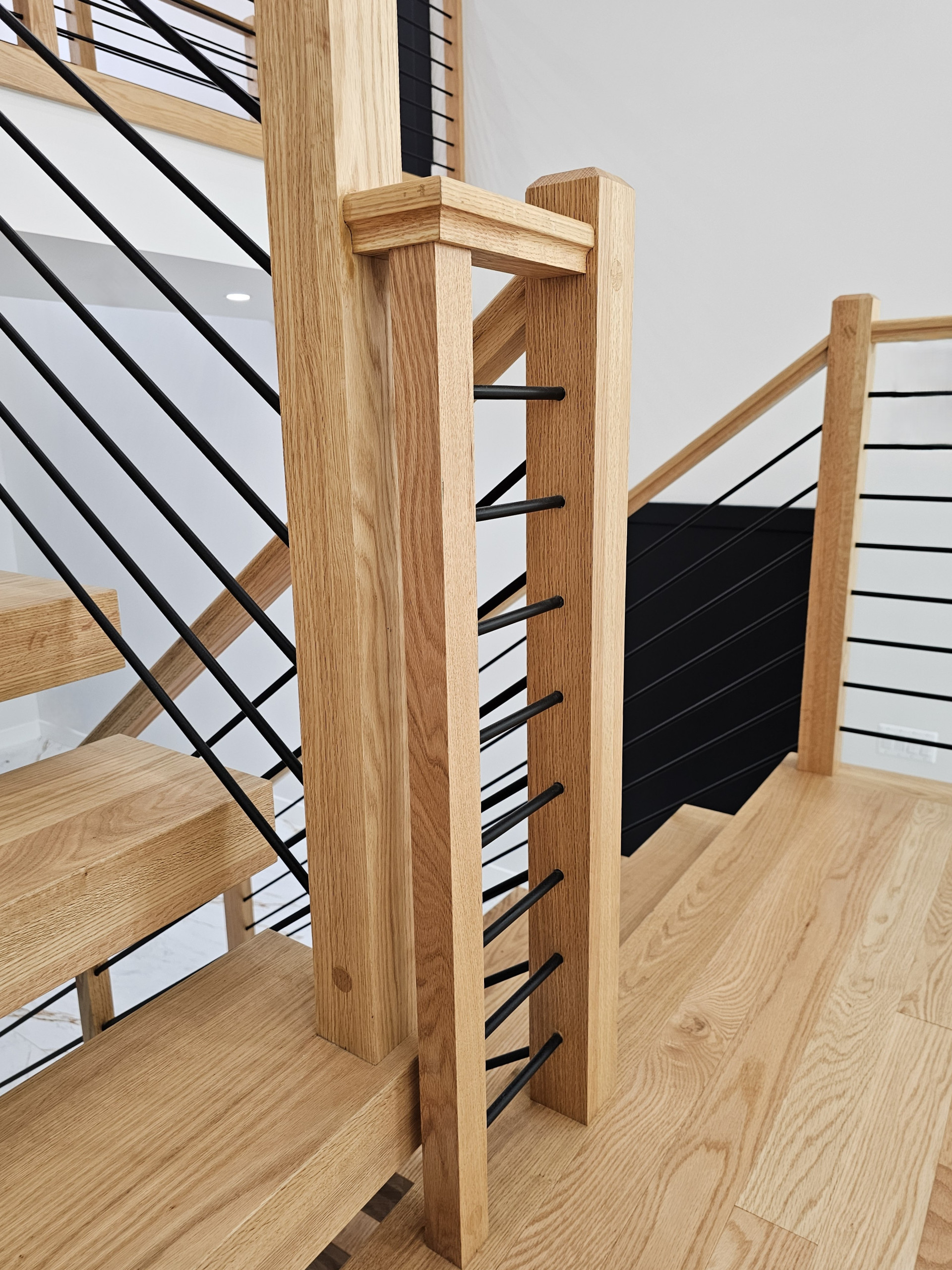 143_Modern Floating Red Oak and Metal Staircase, Sterling, VA