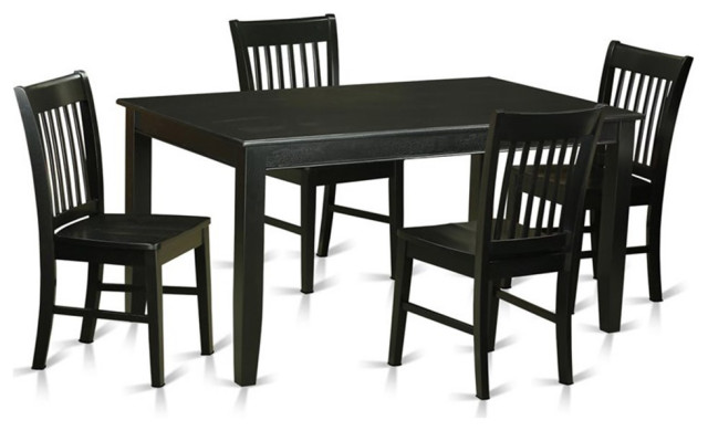 Atlin Designs 5-piece Wood Dinette Table and Chair Set in Black