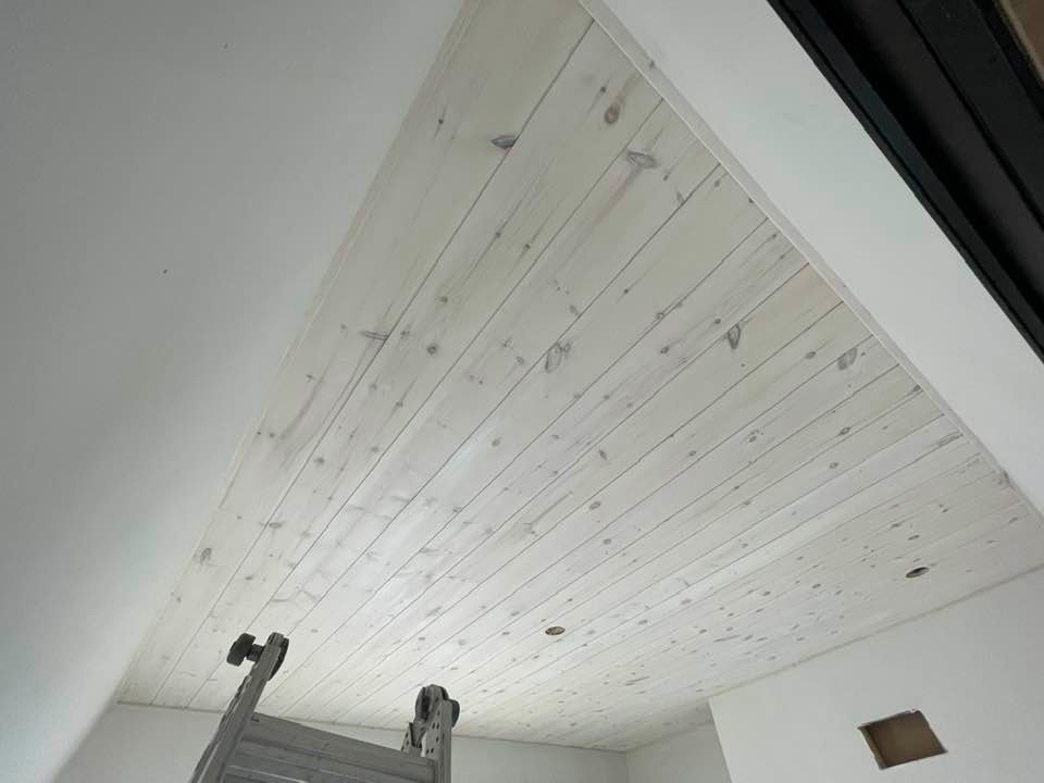 Pickled Pine Vaulted Ceiling bedroom complete
