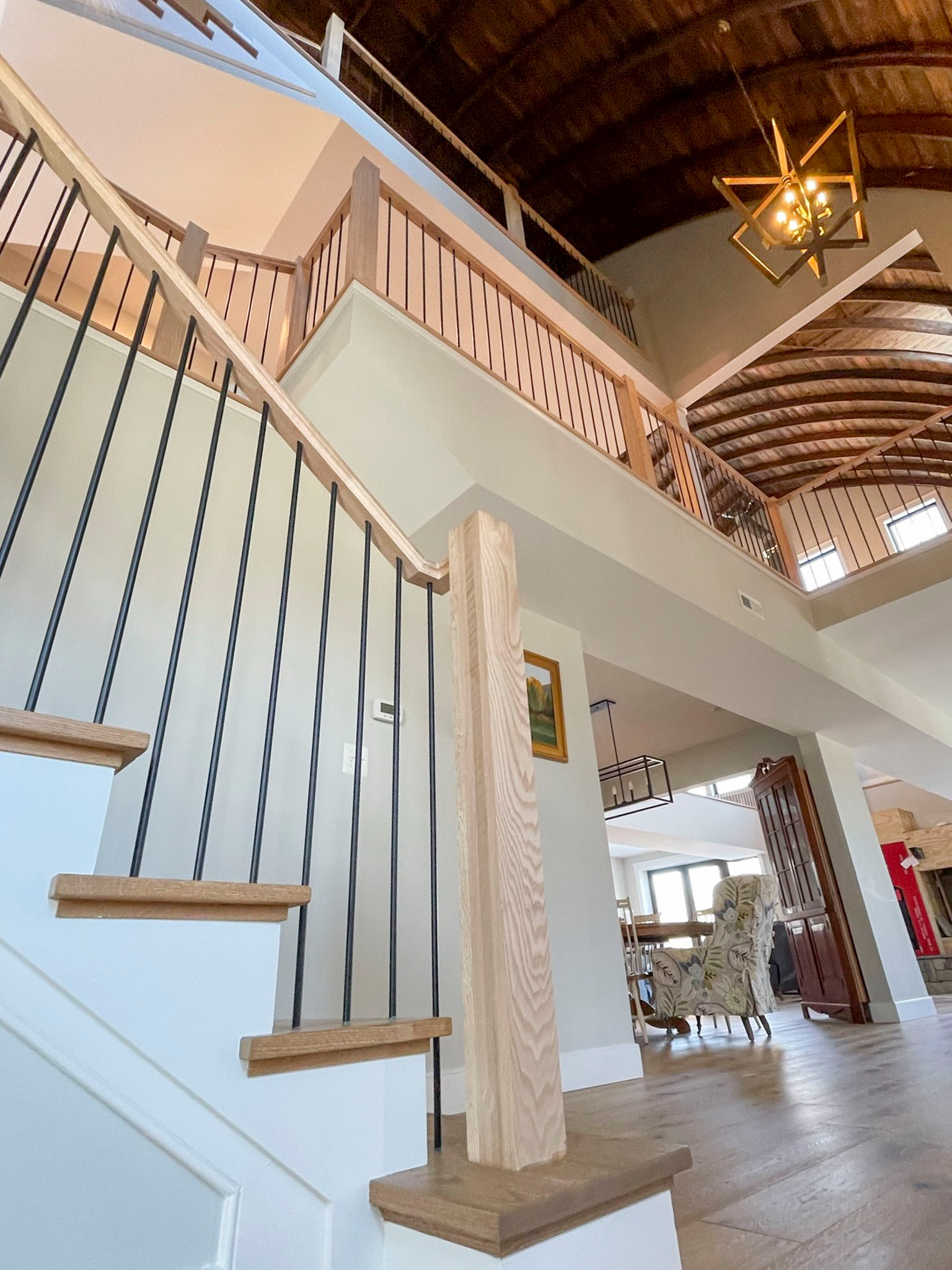 102_Straight-Freestanding Stairs/Landing in Barn Style Home, Leesburg VA 20175