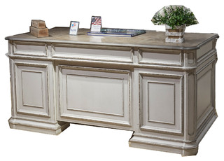 Liberty Magnolia Manor Jr Executive Desk, Antique White ...