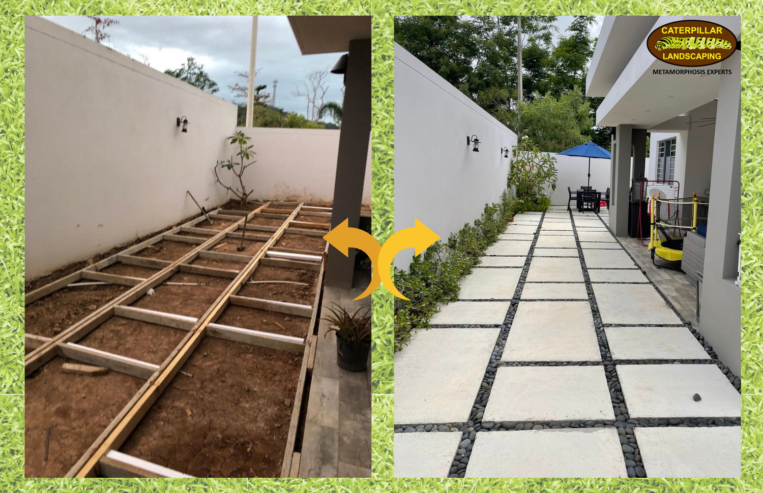 Before and After Paver Walkway
