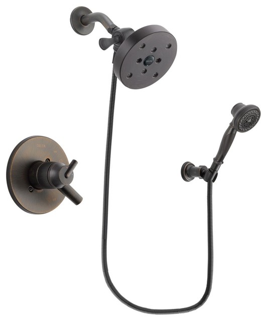 Delta Trinsic Venetian Bronze Shower Faucet System With Hand